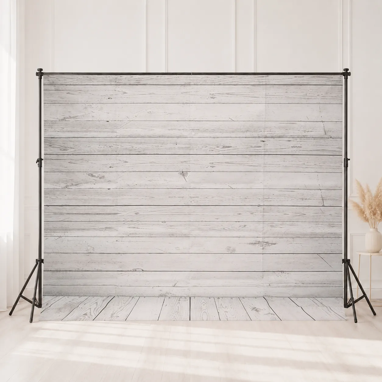 Fotobox-Hintergrund in Vintage-Holzoptik.