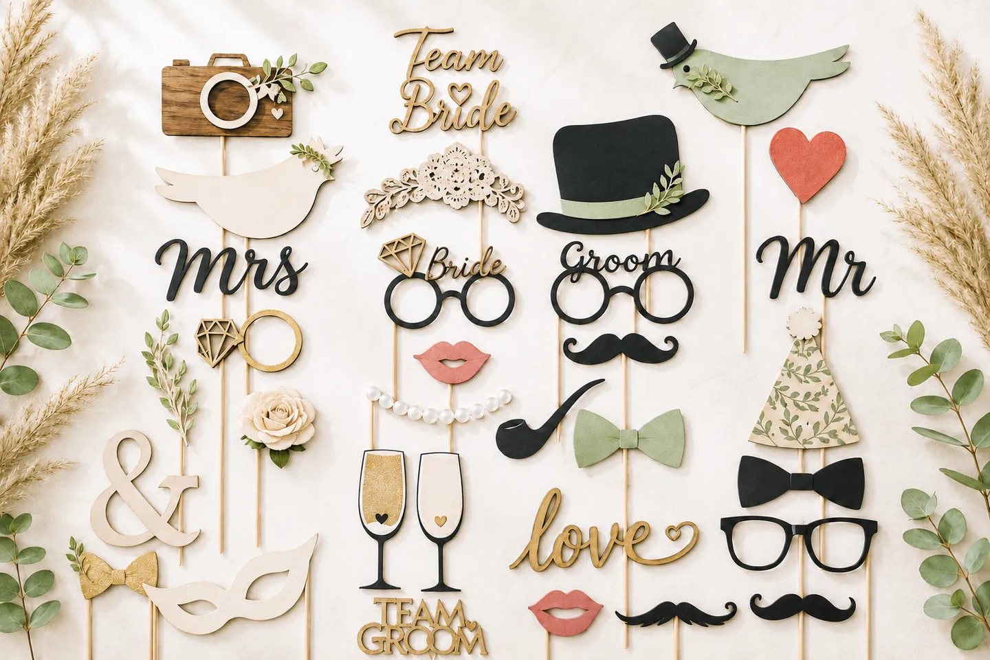 Foto-Accessoires für Hochzeit und Feier.