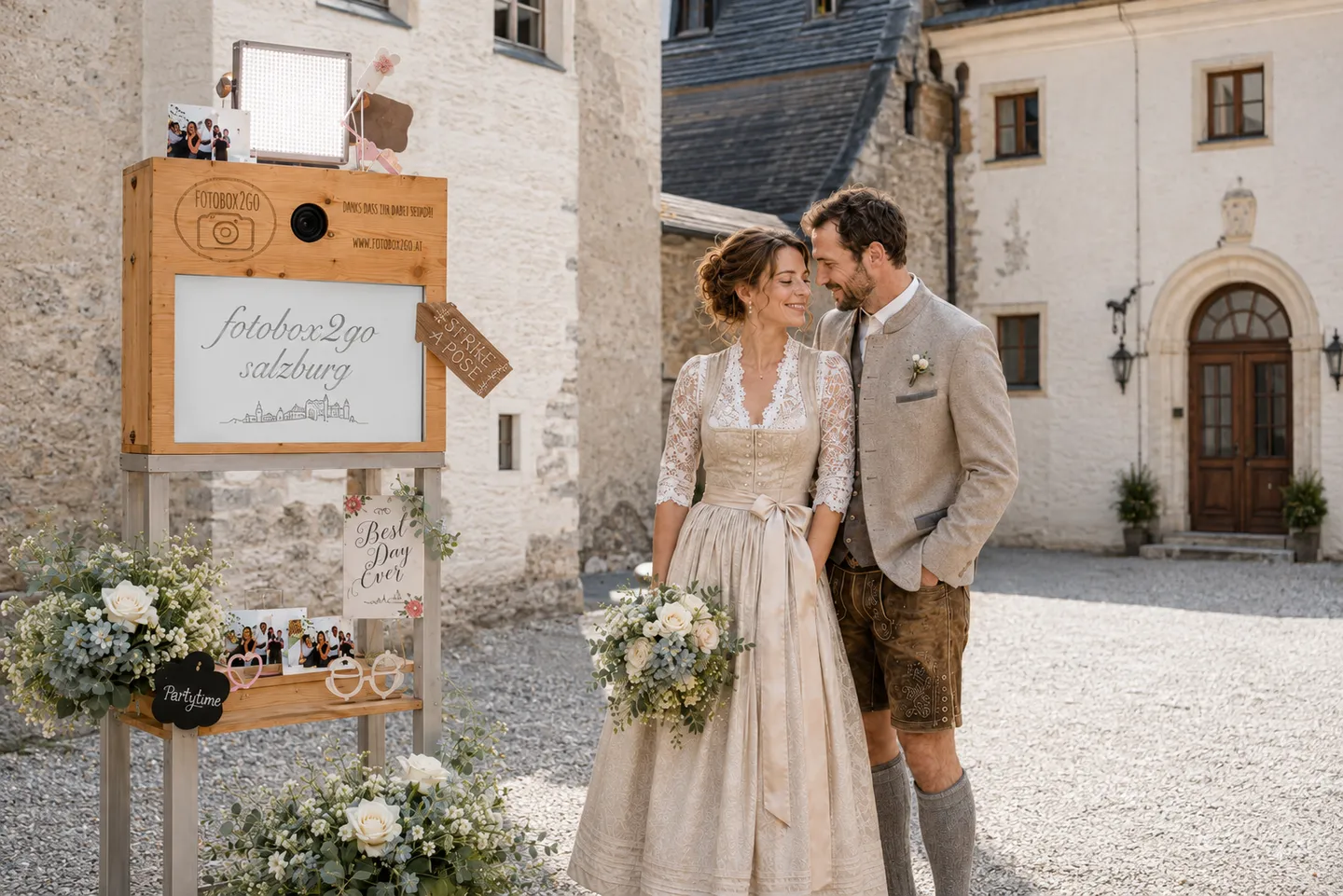 Gäste bei einer Feier mit Fotobox2go im Salzburg.