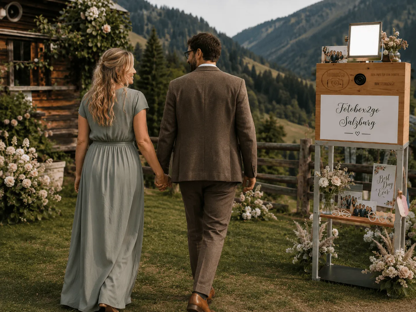 Gäste bei einer Feier mit Fotobox2go im Pongau.